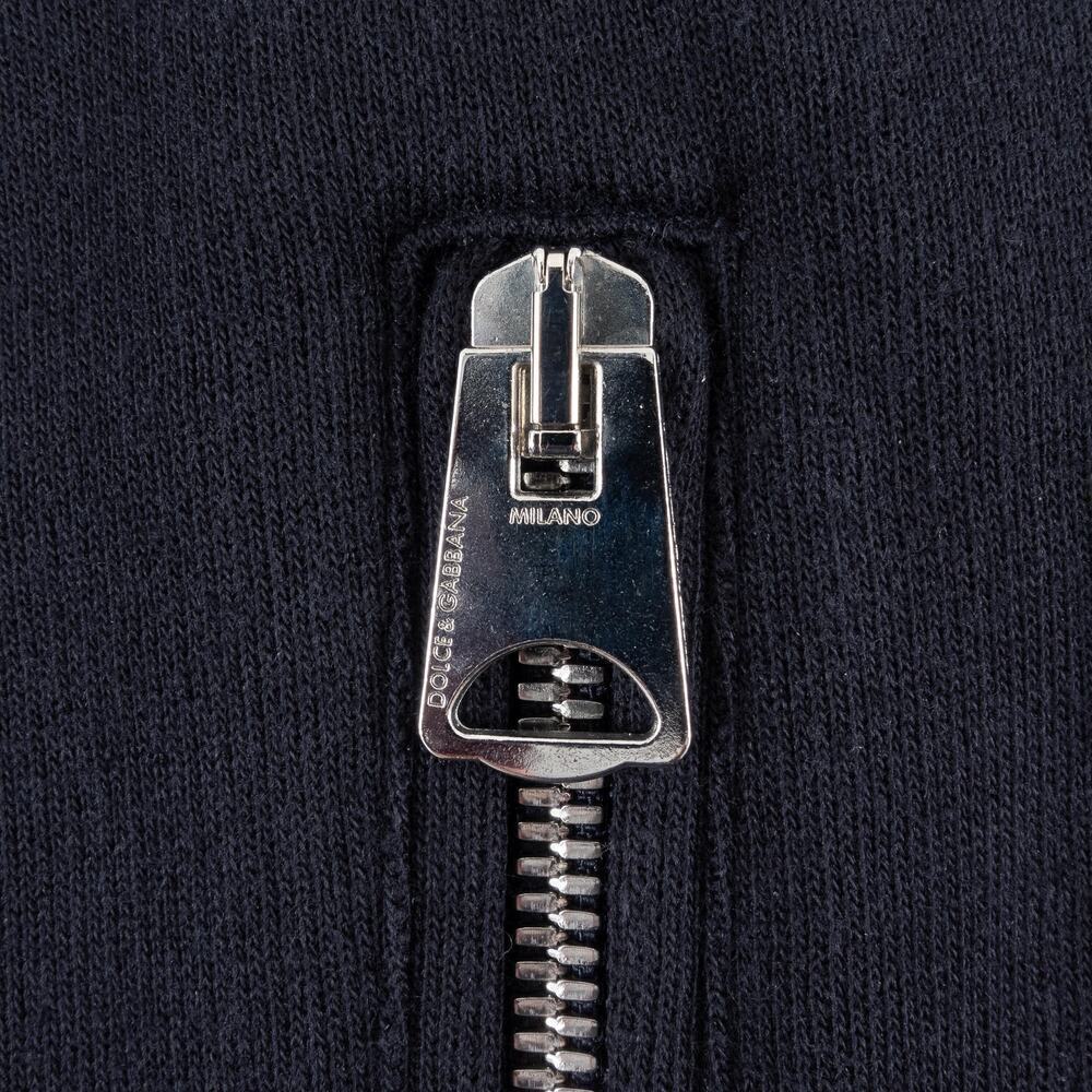 Dolce & Gabbana Cotton Silk Hoodie Men's 48 (Medium) Dark Blue - Picture 6 of 8